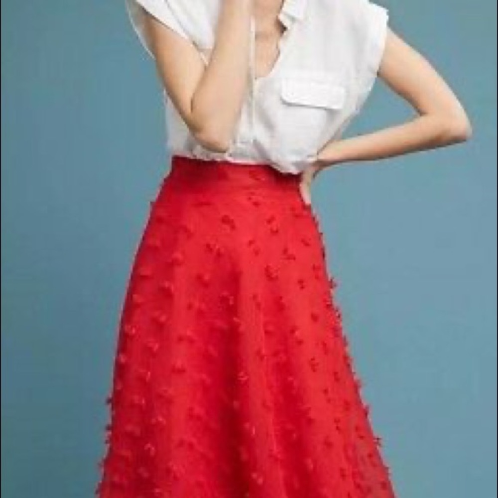 Red Anthropologie Stylekeepers Marlow Midi skirt